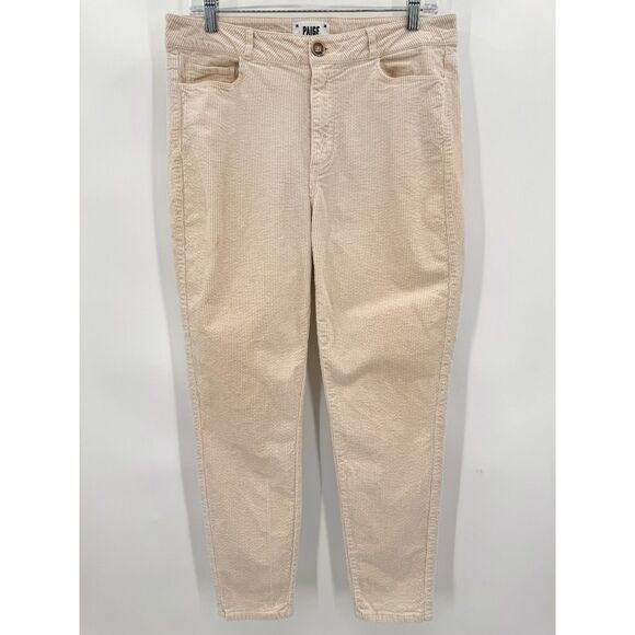 PAIGE Hoxton Ankle Cream Corduroy Pants Jeans Size 31 - Picture 1 of 6
